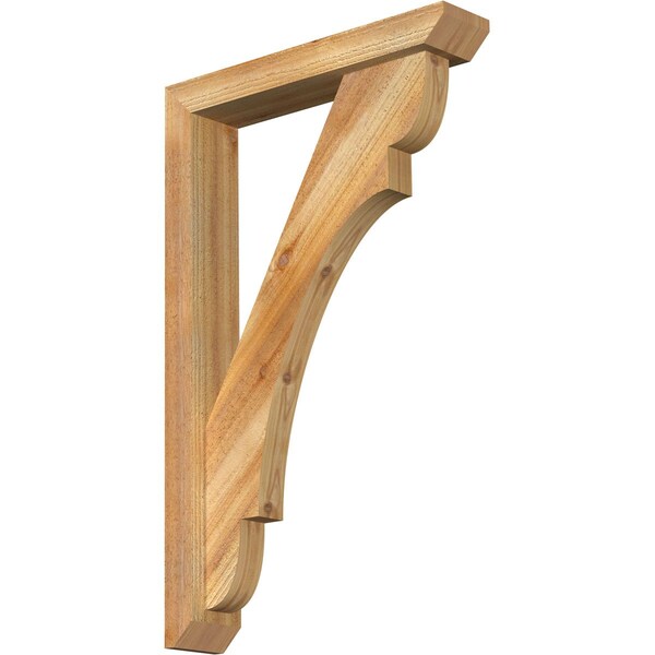 Ekena Millwork Olympic Slat Rough Sawn Bracket w/ Offset Brace, Western Red Cedar, 4"W x 20"D x 32"H BKT0402X20X32OLY06RWR - main